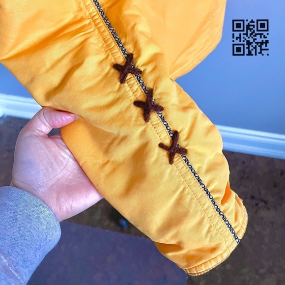 HELL Is For Heroes Italy Sunflower Yellow Pullover Fur Trim Hood Ski Jacket S/6 - Picture 5 of 10